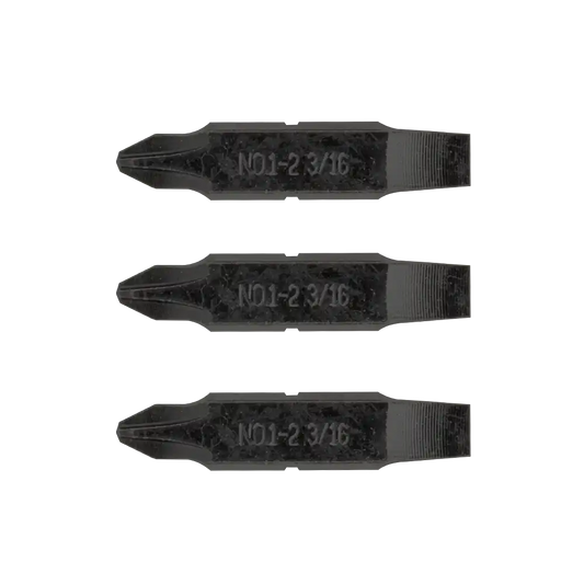 #1-#2 Phillips & 3/16" Flat Screwdriver Bits